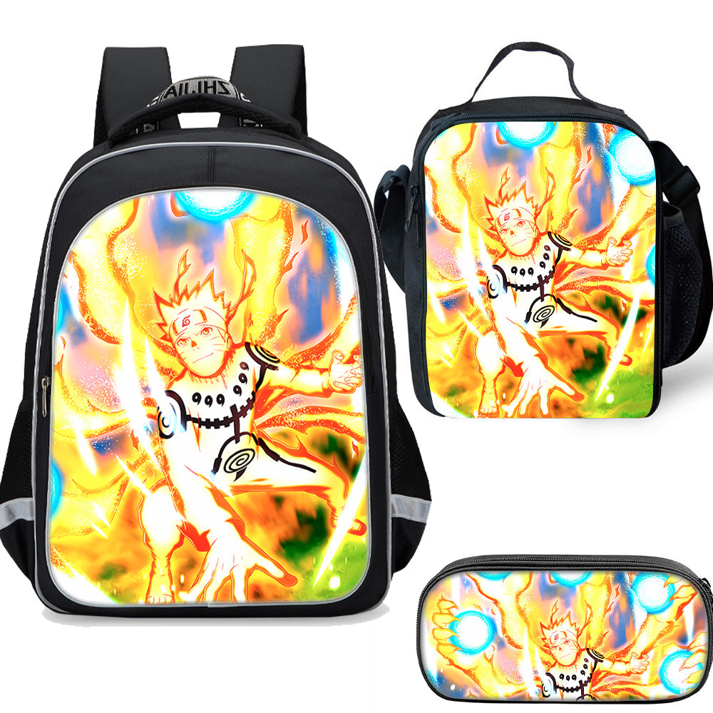Kurama Naruto School Bag Lunch Bag Pencil Case - mihoodie