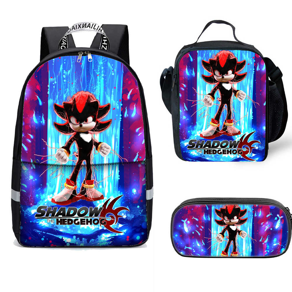 Shadow The Hedgehog  light weight 17 inch Backpack Lunch Bag Pencil Case - nfgoods