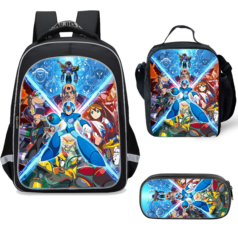 Mega Man X Backpack Lunch Bag Pencil Case - nfgoods
