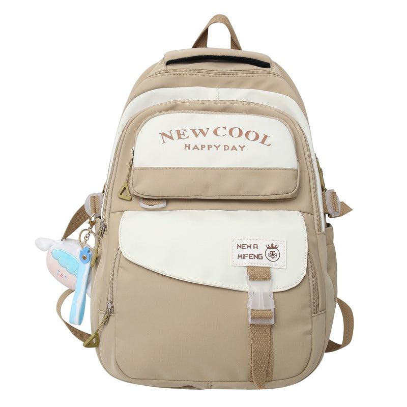 New Cool Happy Day Color-block school bag Girls Backpack - mihoodie