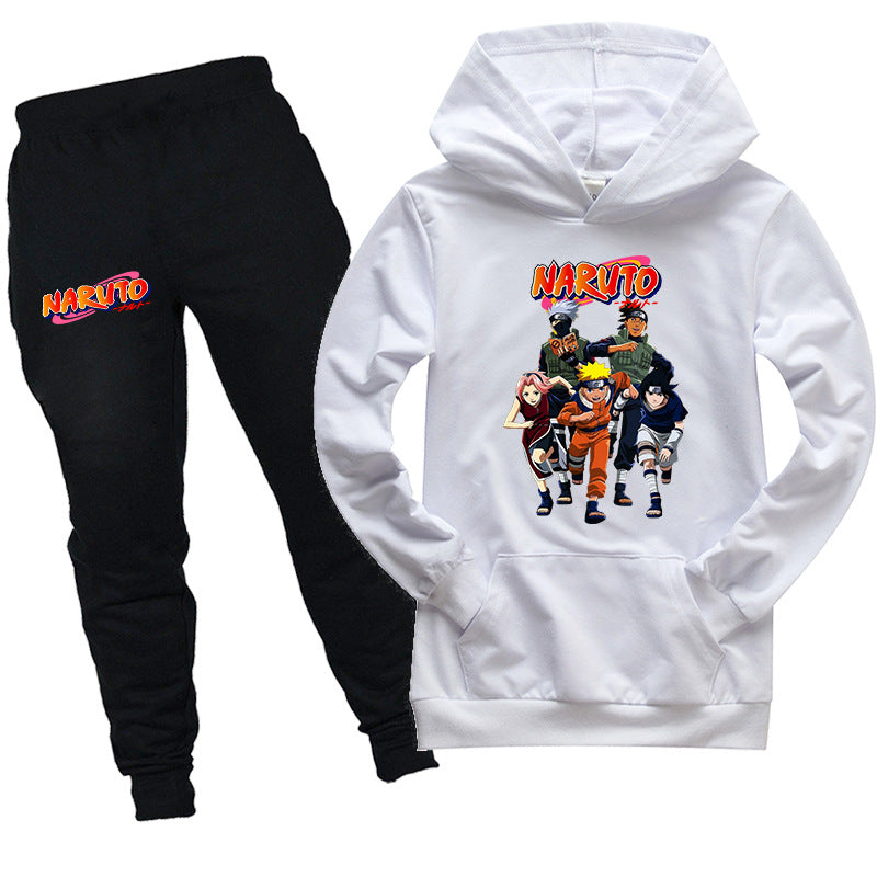 Kids Naruto Team Kakashi Hooded Shirt and Pants 2pcs - mihoodie