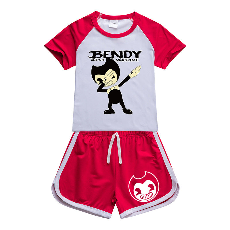 Kids Bendy and the Ink Machine Sportswear Outfits T-Shirt Shorts Sets - mihoodie