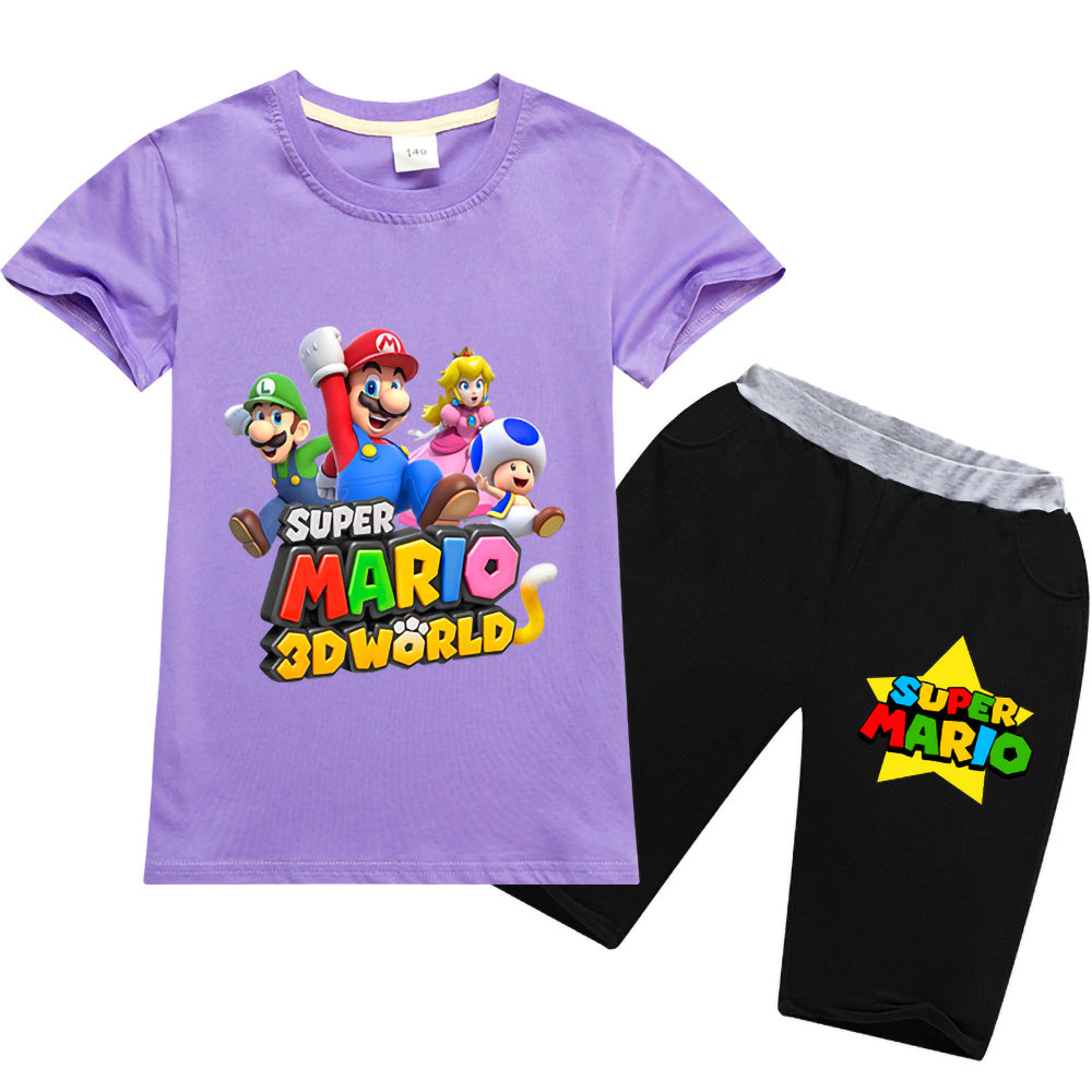 Kids Super Mario 3D World  T-shirt And Shorts - mihoodie