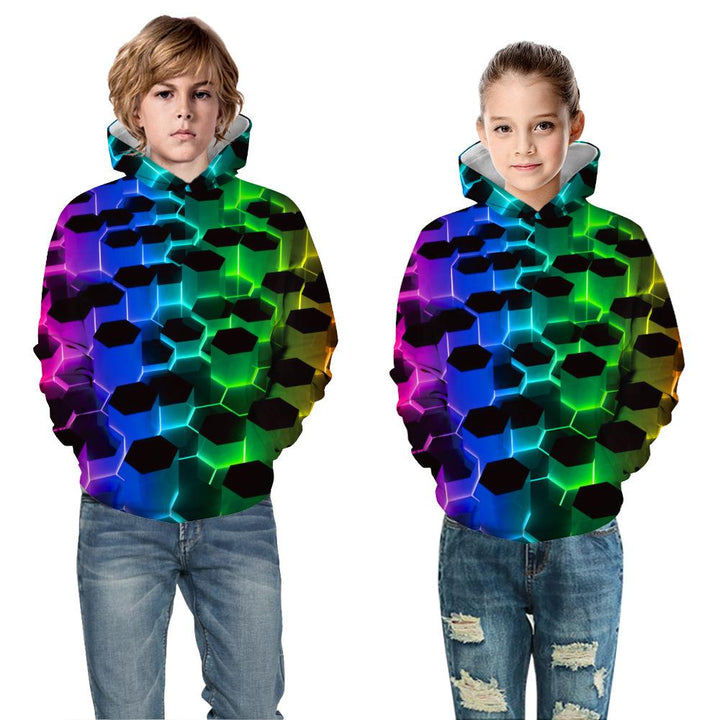 Kids Colorful Hexagons  Hoodie - mihoodie