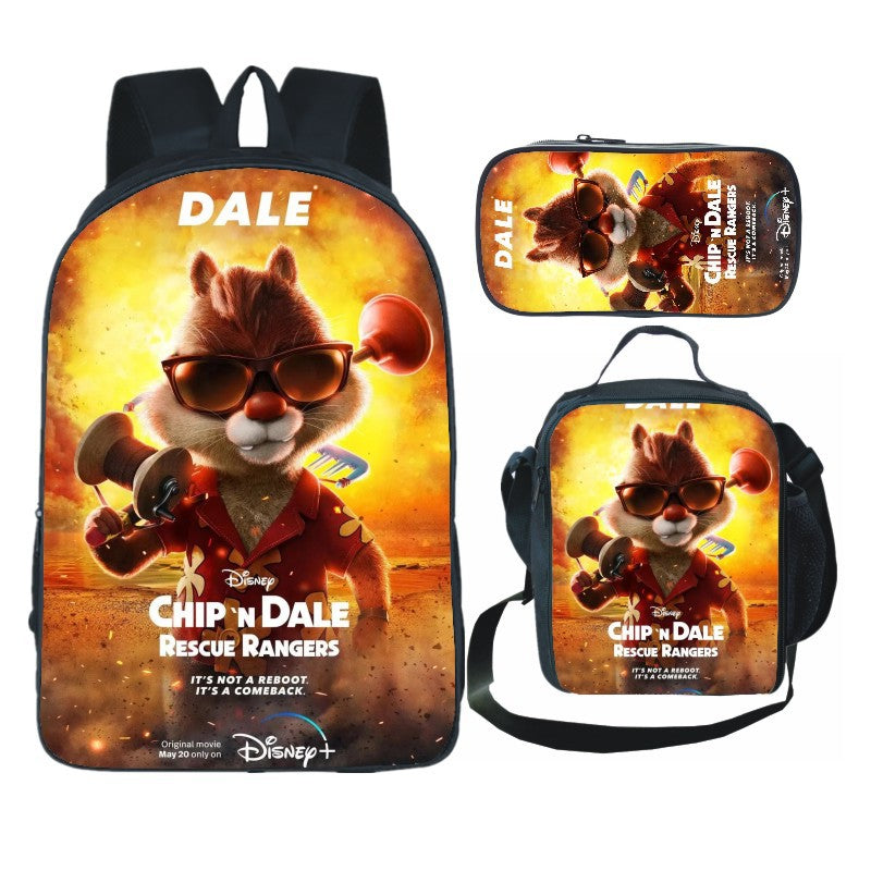 Chip 'n' Dale Rescue Rangers Backpack with Lunch Bag and Pencil Case 3pcs - mihoodie