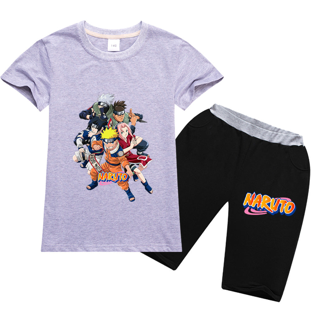Kids Naruto Kakashi Team  Hooded T-shirt and shorts 2pcs - mihoodie