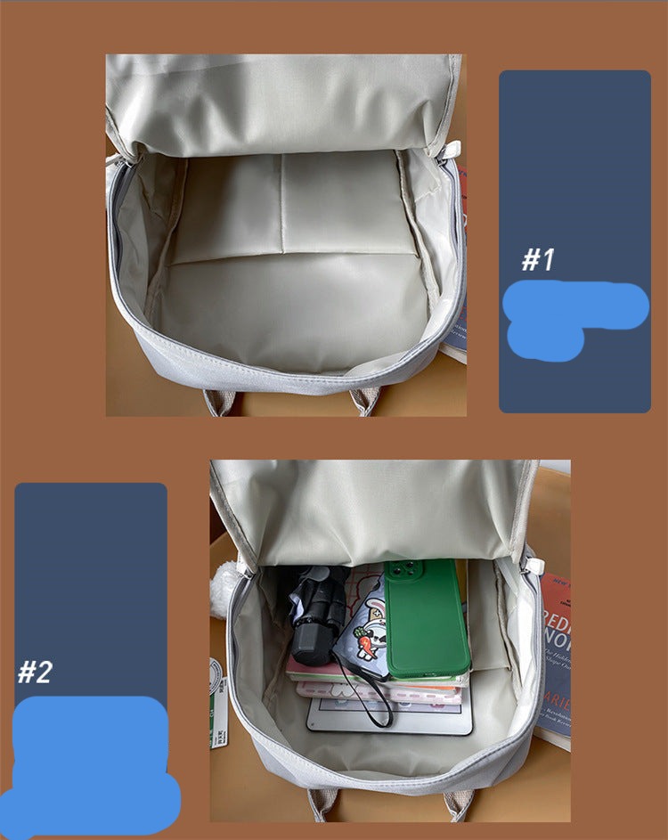 Preppy Backpack for School Minimalist Aesthetic Backpack for Teen Girls Light Academia Aesthetic Backpack Solid Book Bags - mihoodie