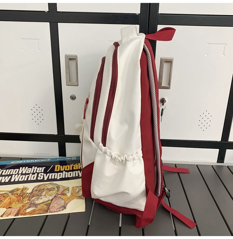 Letter M and Rabbit  Multi-Pocket Backpack Unisex School Bag - mihoodie