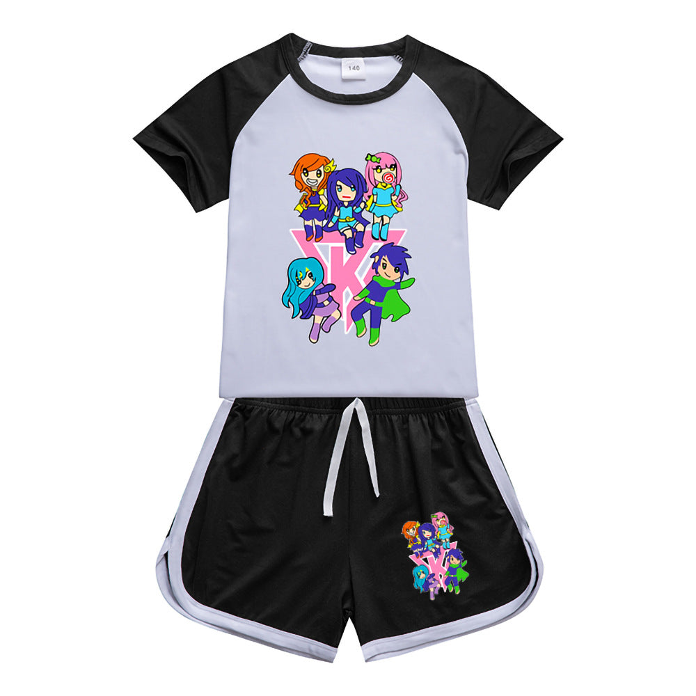 Kids Its Funneh Sportswear Outfits T-Shirt Shorts Sets - mihoodie