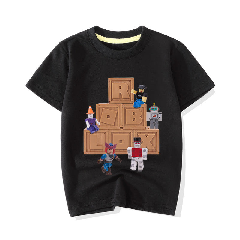 Kids Roblox Box Casual Cotton T-shirt - mihoodie