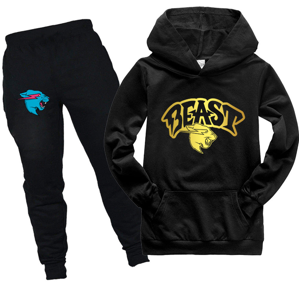 Kids Gold Mr Beast Lightning Cat  Shirt and Pants - mihoodie