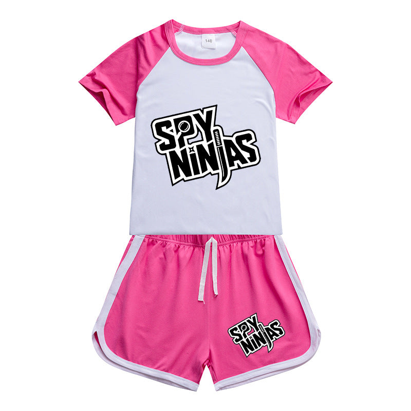 Kids SPY NINJAS Sportswear Outfits T-Shirt Shorts Sets - mihoodie