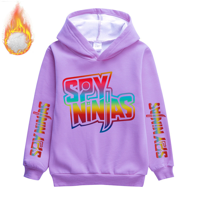 Kids  Neon Color  SPY NINJAS Fleece Pullover Hoodie - mihoodie