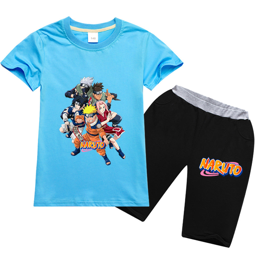 Kids Naruto Kakashi Team  Hooded T-shirt and shorts 2pcs - mihoodie