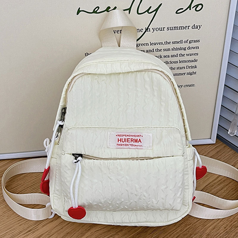 Lettering Applique Nylon Backpack - mihoodie