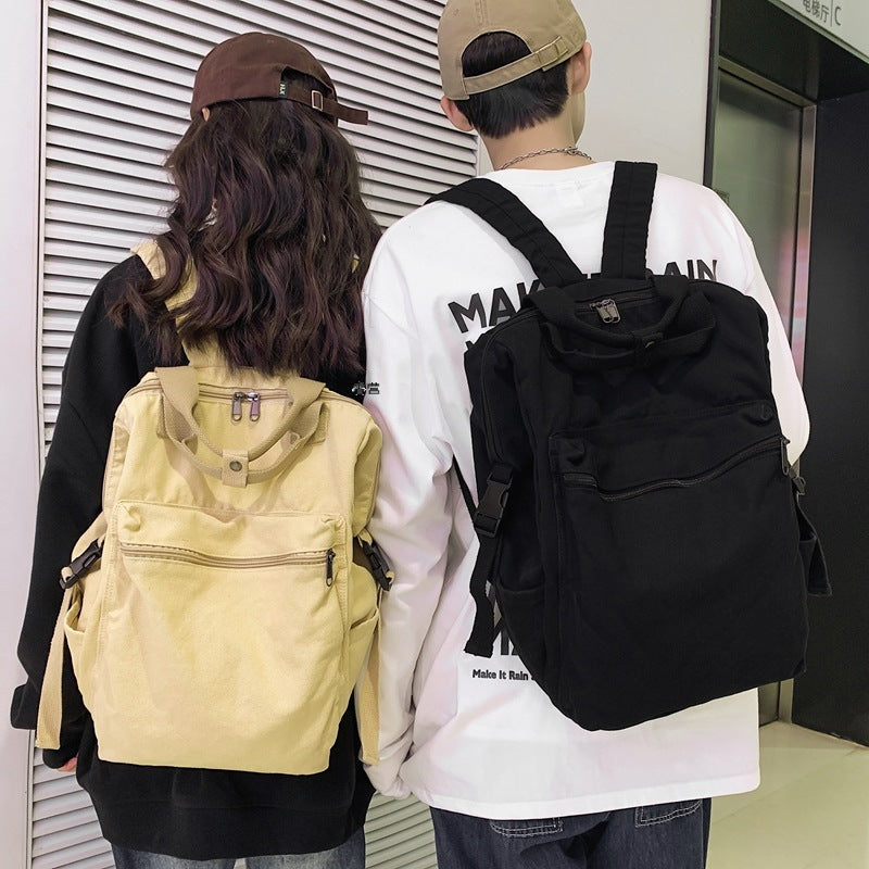 Fashion Retro Canvas Backpack Large Capacity Student Rucksacks - mihoodie