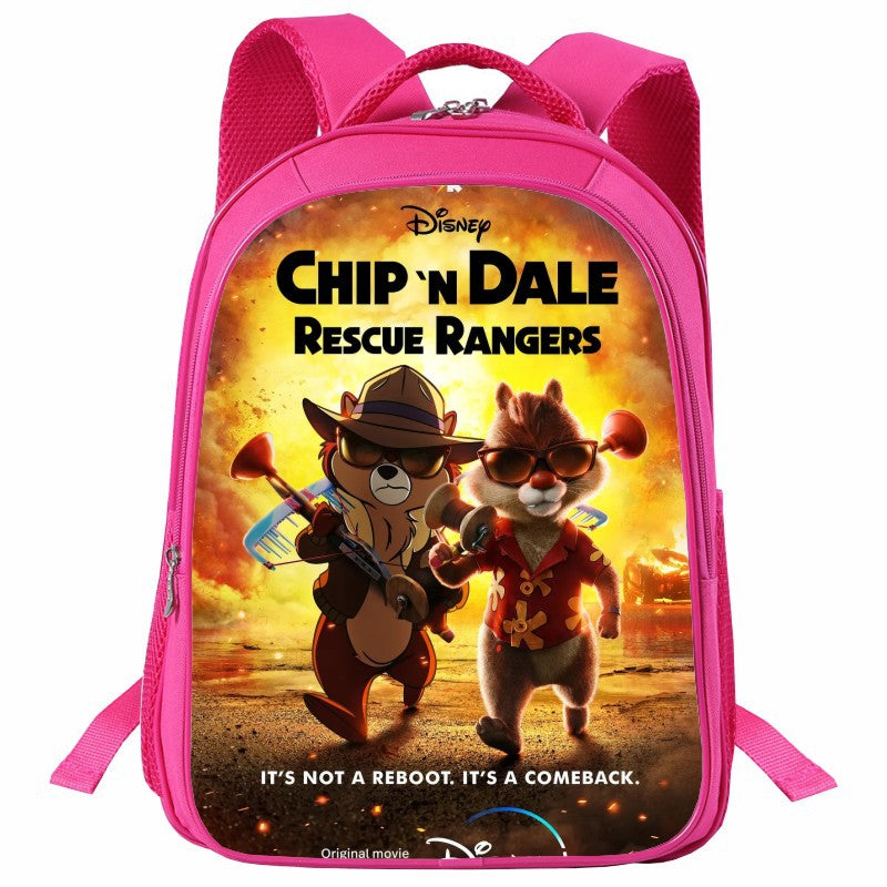 Chip 'n' Dale Rescue Rangers  Pink Backpack Girls Book Bag - mihoodie