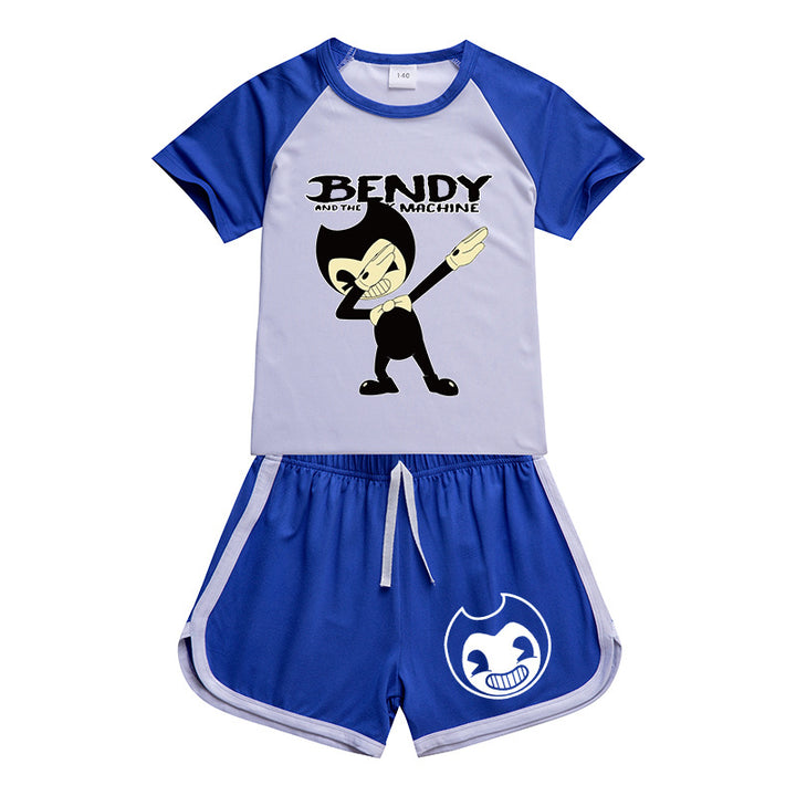 Kids Bendy and the Ink Machine Sportswear Outfits T-Shirt Shorts Sets - mihoodie