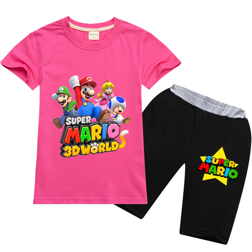 Kids Super Mario 3D World  T-shirt And Shorts - mihoodie