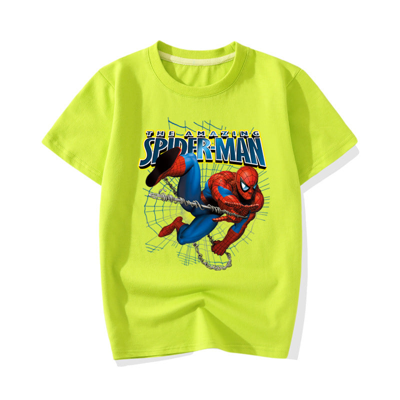 Kids Spider Man Cotton Casual  T-shirt - mihoodie