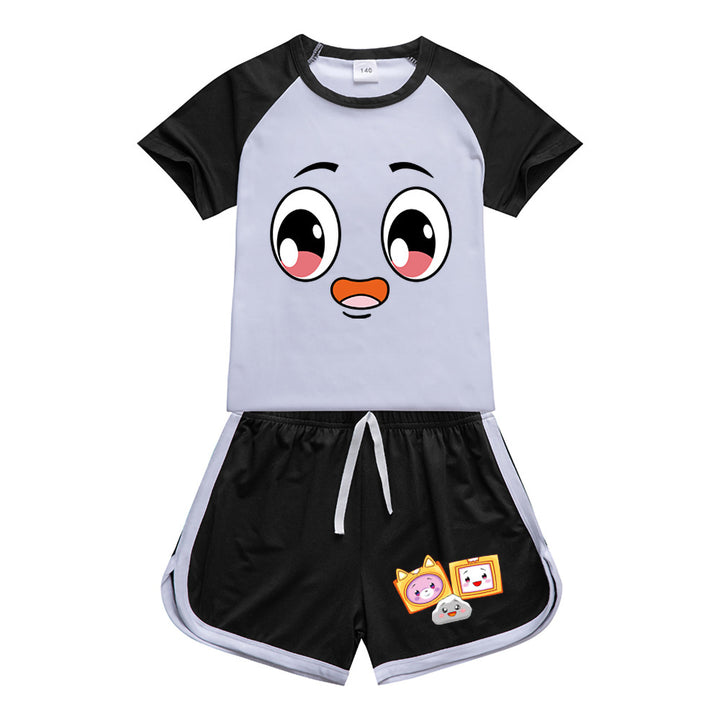 Kids lankybox Sportswear Outfits T-Shirt Shorts Sets - mihoodie
