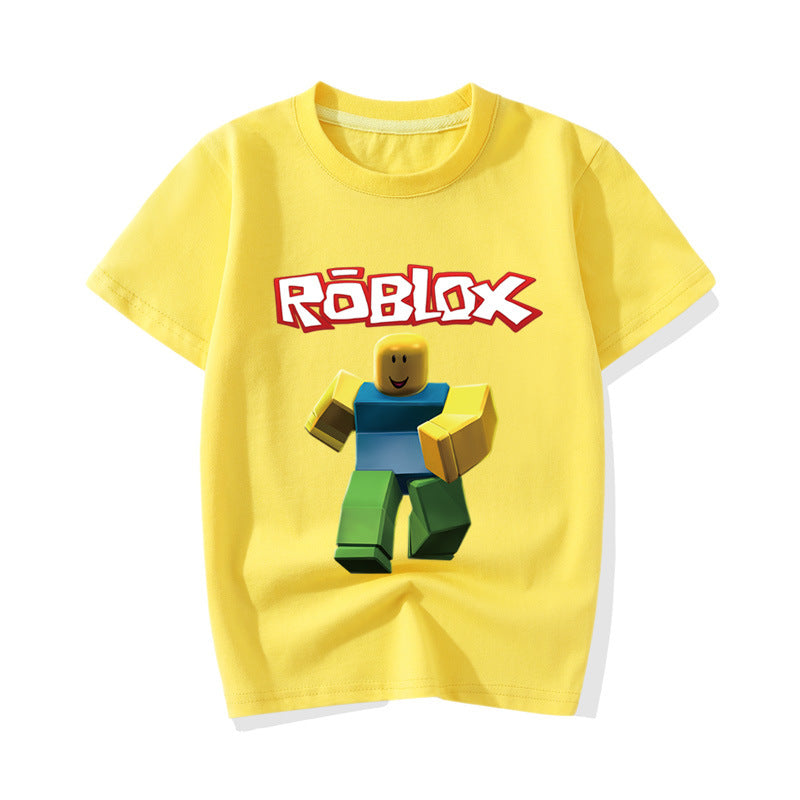 Kids Roblox Noob Casual Cotton T-shirt - mihoodie