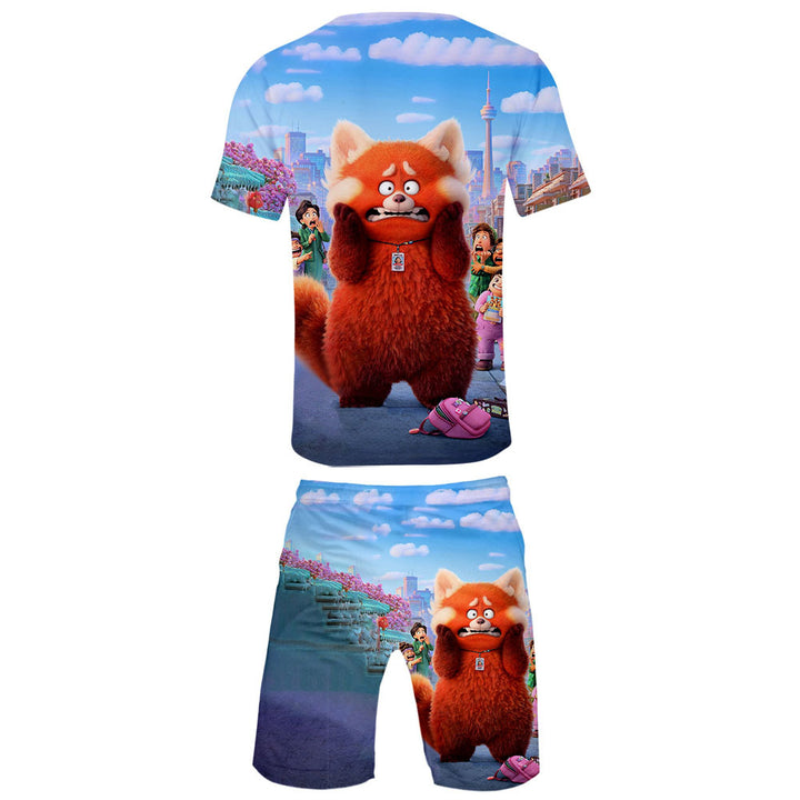 Turning Red T-Shirt and Beach Shorts Two Piece Set - mihoodie