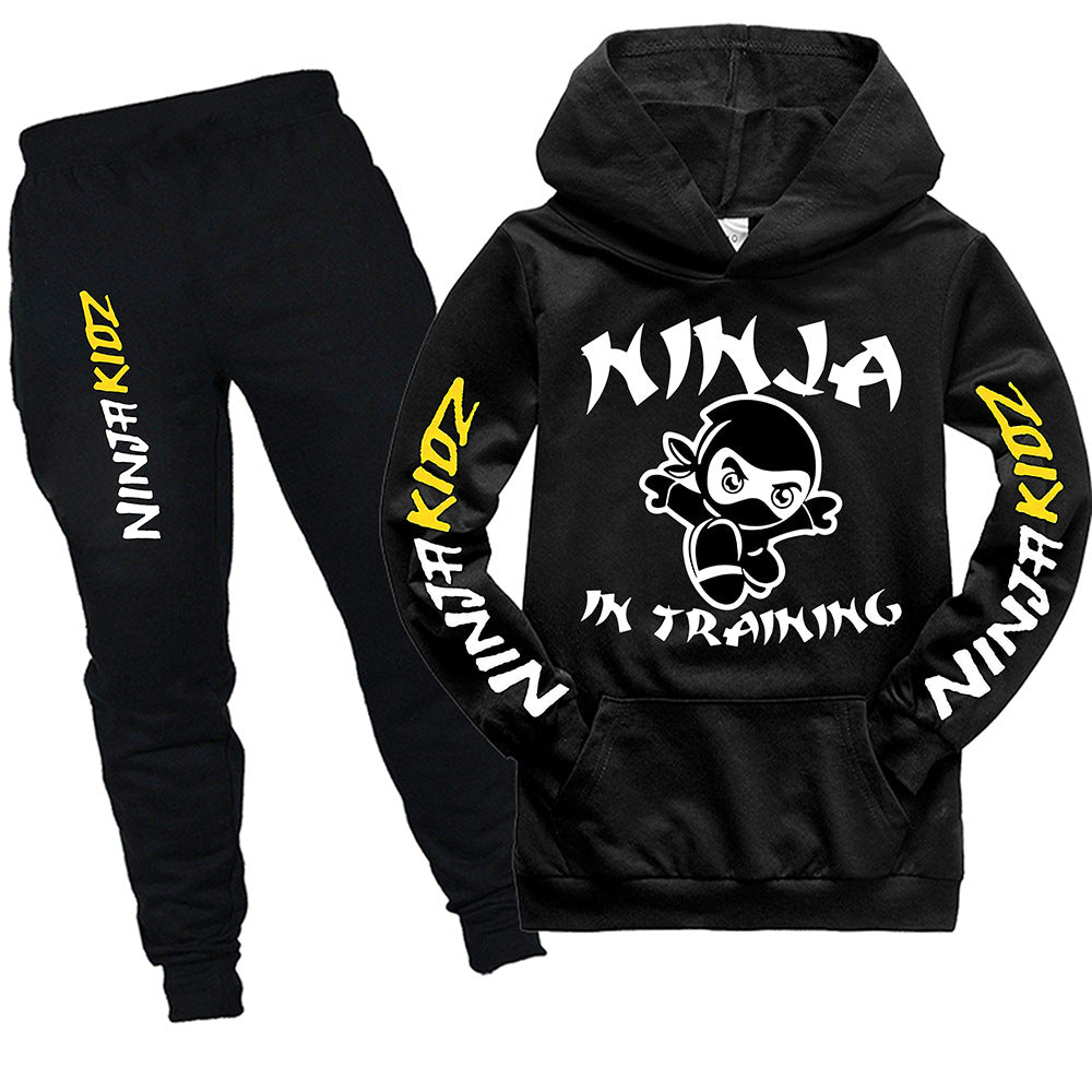 Kids Ninja In Training Hooded Shirt and Pants - mihoodie