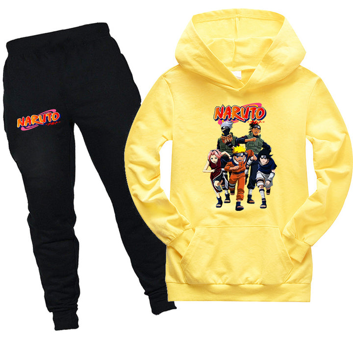 Kids Naruto Team Kakashi Hooded Shirt and Pants 2pcs - mihoodie