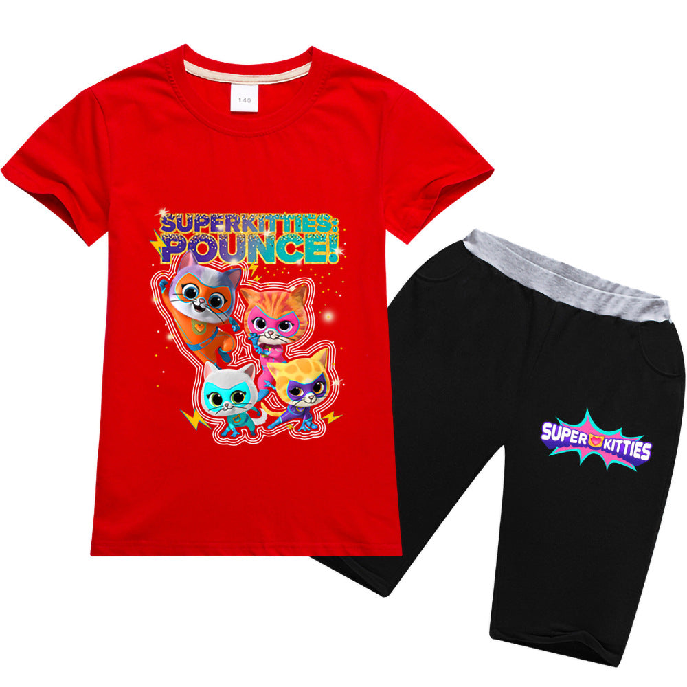Super Kitties T-shirt and Shorts 2pcs - mihoodie