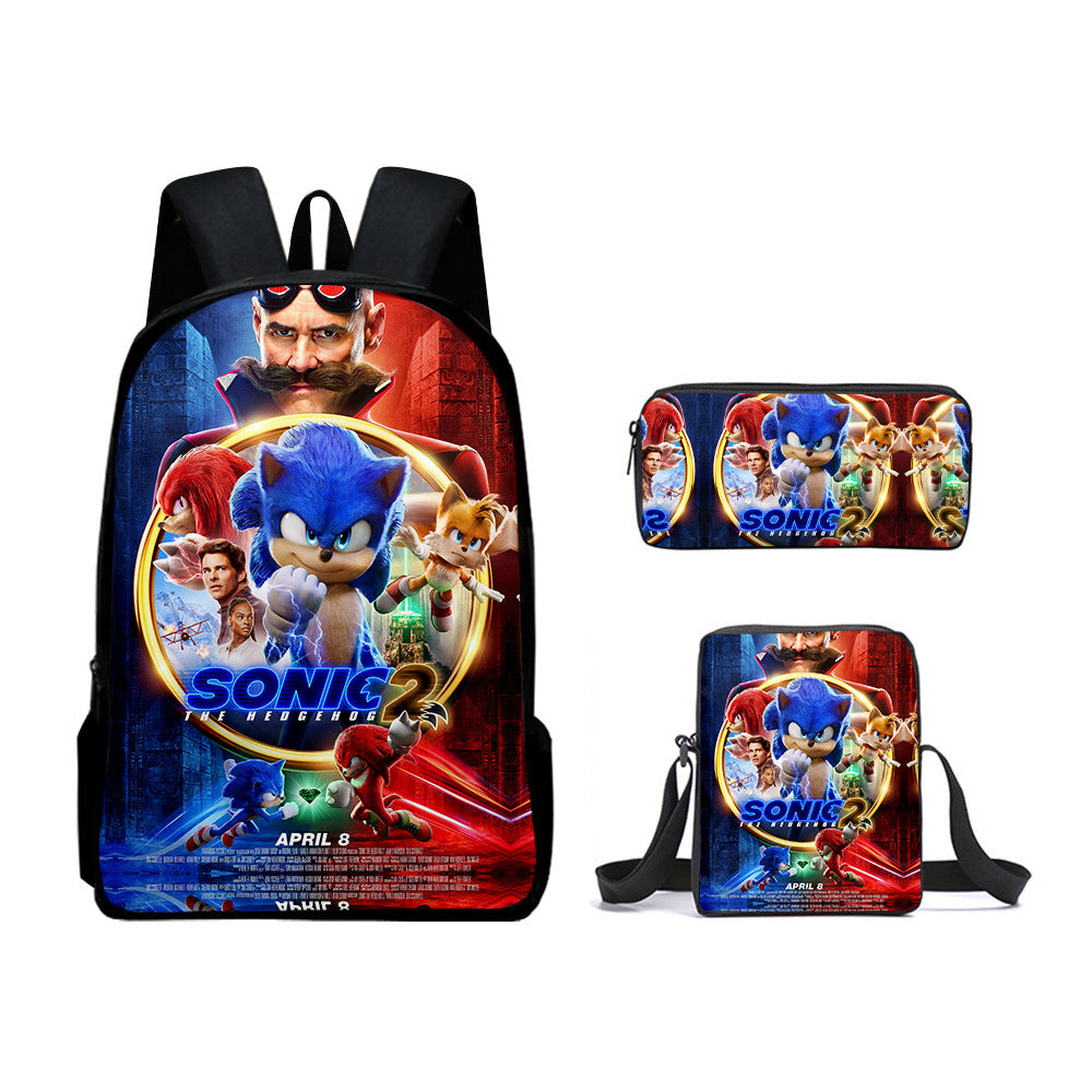 SONIC 2 Backpack with Shoulder Bag and Pencil Case - mihoodie