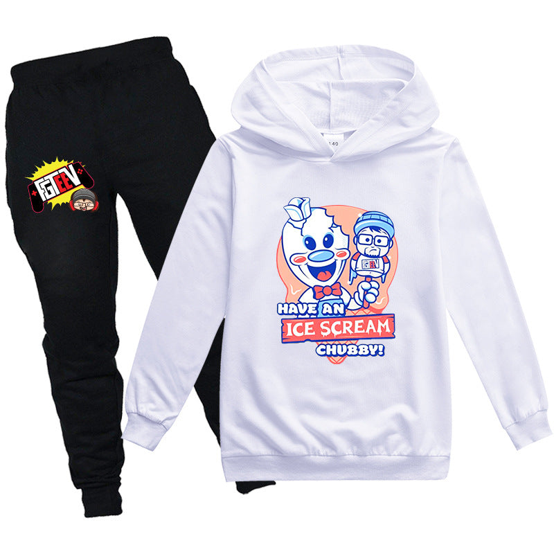 Kids Have An Ice Scream Chubby Hoodie with pants 2pcs Tracksuit - mihoodie