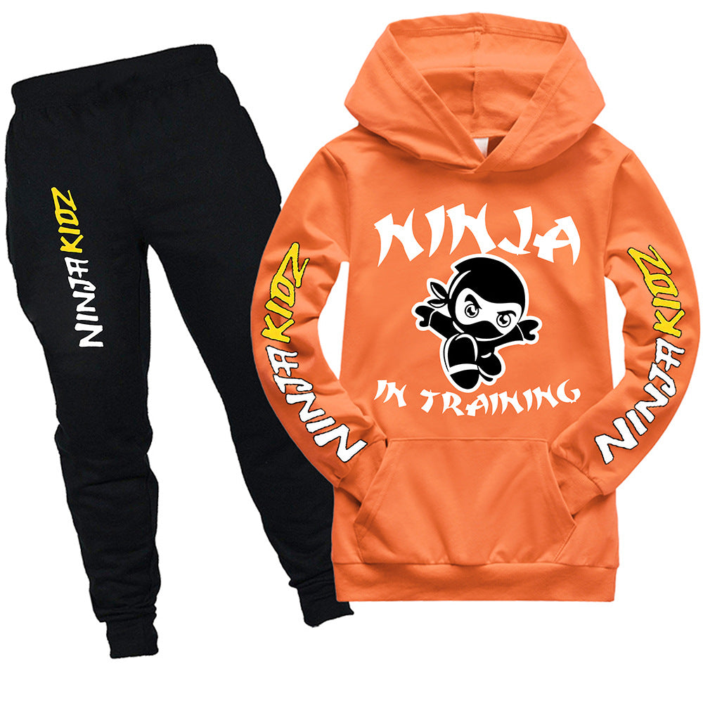Kids Ninja In Training Hooded Shirt and Pants - mihoodie
