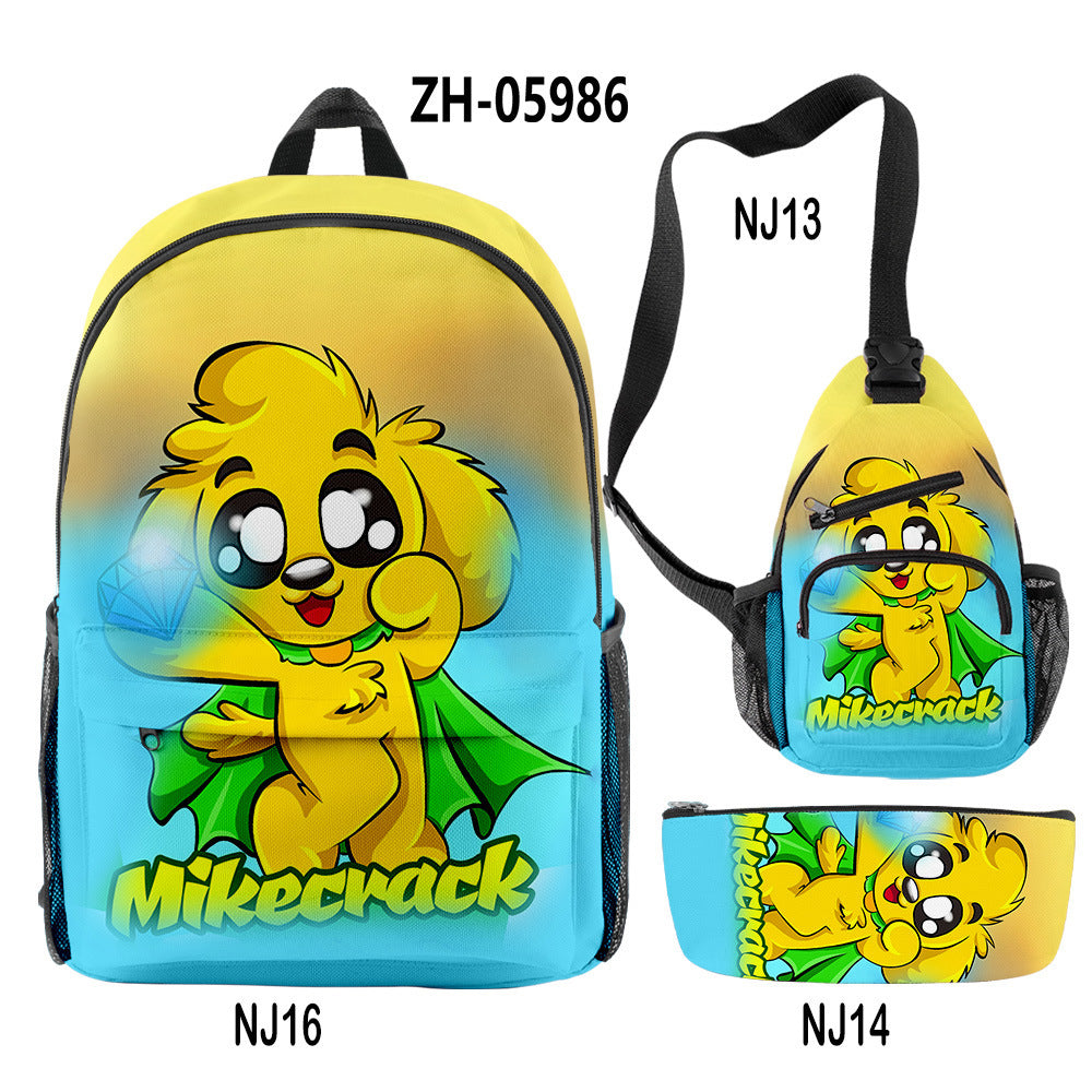 Kids  Mikecrack Backpack with  One-shoulder Bag and Pencil Case - mihoodie