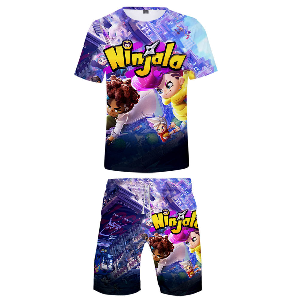 Ninjala   T-Shirt and Beach Shorts Two Piece Set - mihoodie