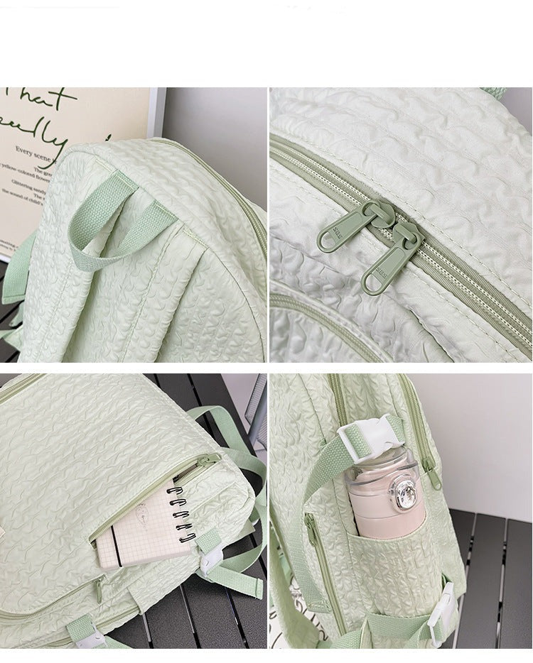 Girls Plain Label Applique Shirred Backpack - mihoodie