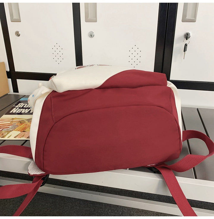 Letter M and Rabbit  Multi-Pocket Backpack Unisex School Bag - mihoodie