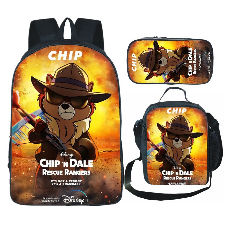 Chip 'n' Dale Rescue Rangers Backpack with Lunch Bag and Pencil Case 3pcs - mihoodie