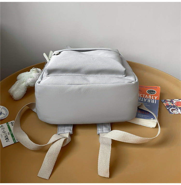 Preppy Backpack for School Minimalist Aesthetic Backpack for Teen Girls Light Academia Aesthetic Backpack Solid Book Bags - mihoodie