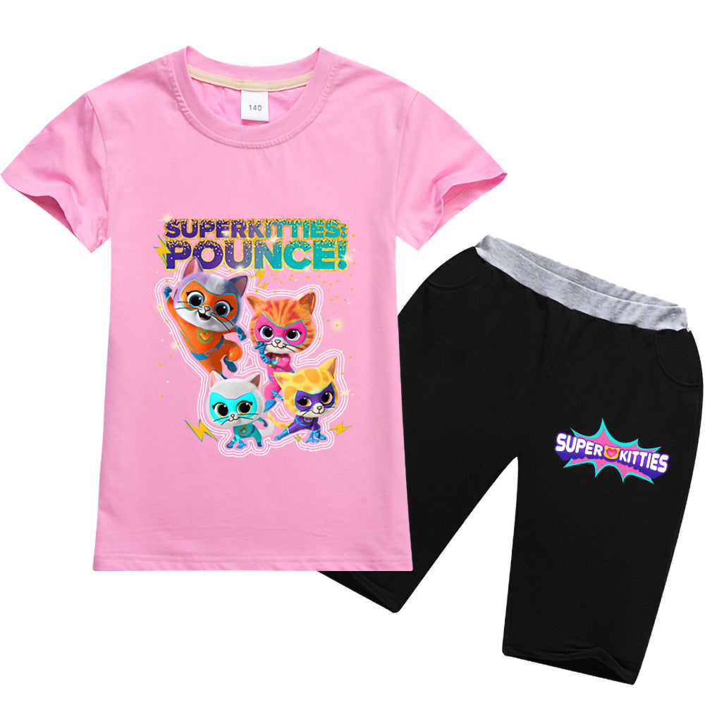 Super Kitties T-shirt and Shorts 2pcs - mihoodie