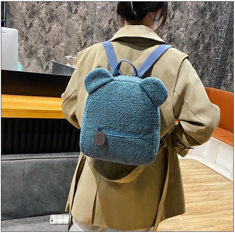 Jsvery 2022 New Arrival Bear Backpacks Portable Children Travel Shopping Rucksacks Women's Cute Bear Shaped Shoulder Backpack - mihoodie