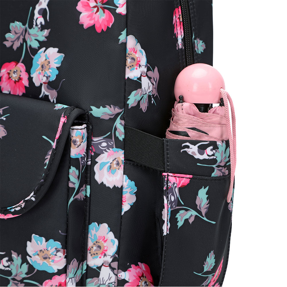 Cute Floral Bookbag for Teen Girls Lightweight Lunch Box Pencil Case - mihoodie