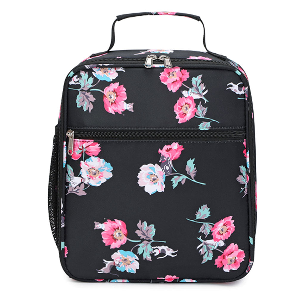 Cute Floral Bookbag for Teen Girls Lightweight Lunch Box Pencil Case - mihoodie