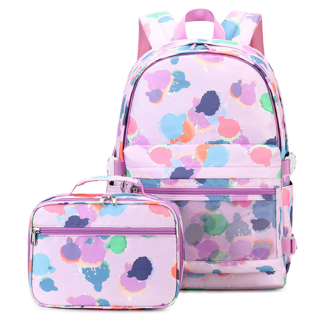 Girls' 3 Pieces Laptop Bookbag Cute Pringting Waterproof Backpack for School - mihoodie