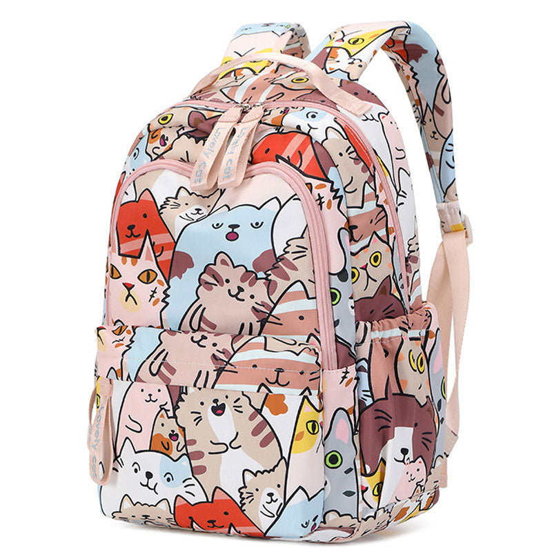 Cartoon Cat Backpack Portable Handbag For School Girls Boys - mihoodie