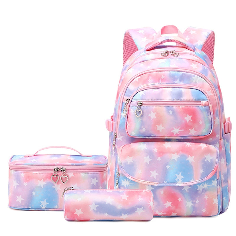 Fun Star Printing Backpack Bookbag for Primary/Middle School Durable Waterproof Daypack Top Level - mihoodie