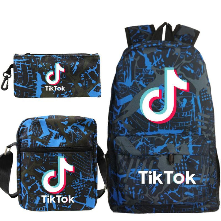 Tik Tok School Backpack for Boys Girls School Bookbag 3 in 1 Backpack Set with Lunch Bag and Pencil Case - mihoodie