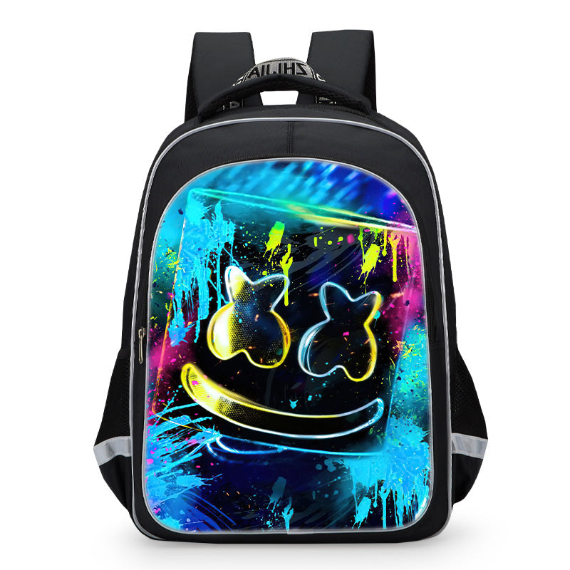 Neon Tie-dye  Marshmello  School Bag Lunch Bag Pencil Case - mihoodie