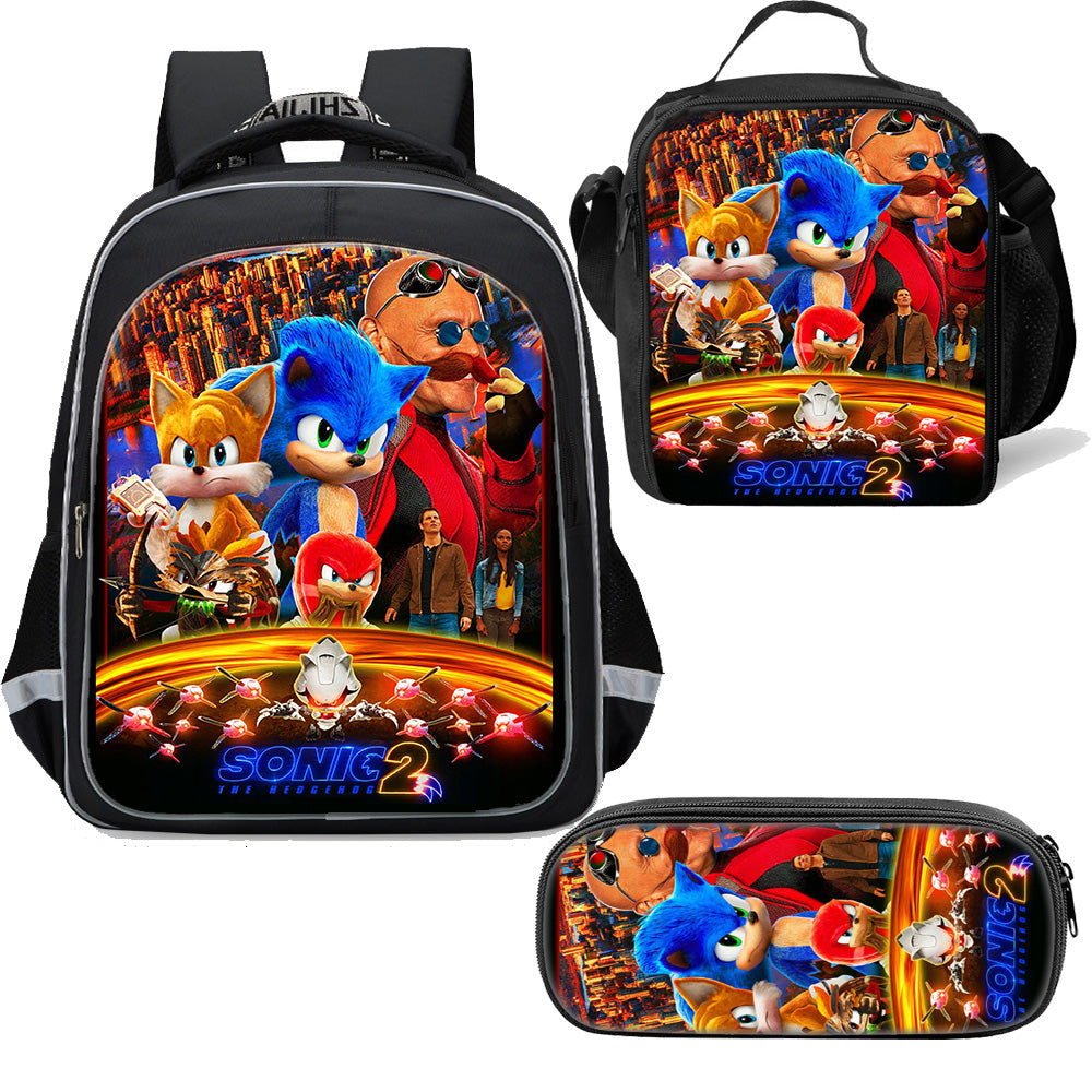 Sonic The Hedgehog 2  School Bag and Lunch Bag  3pcs - mihoodie
