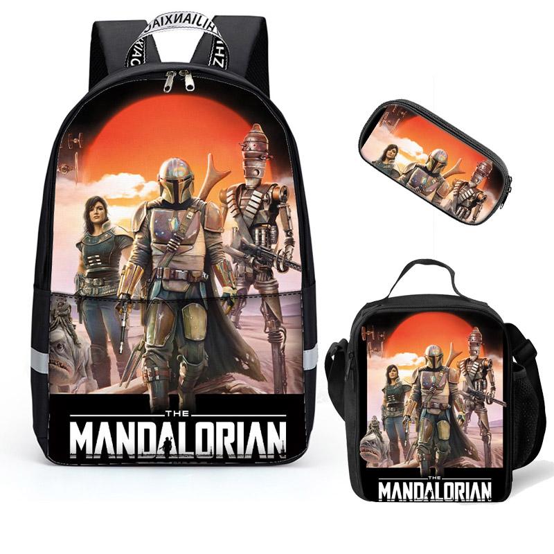 The Mandalorian Teens Backpack for School Boys Girls School Bookbag Set Travel Daypack  - mihoodie